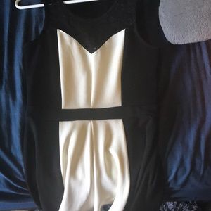 Black and white short dress